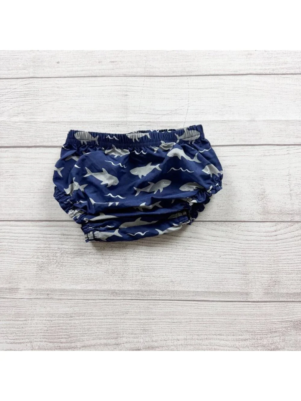 Pottery Barn Kids Shark Print Baby Swim Cover Blue Gray 6-12 Months